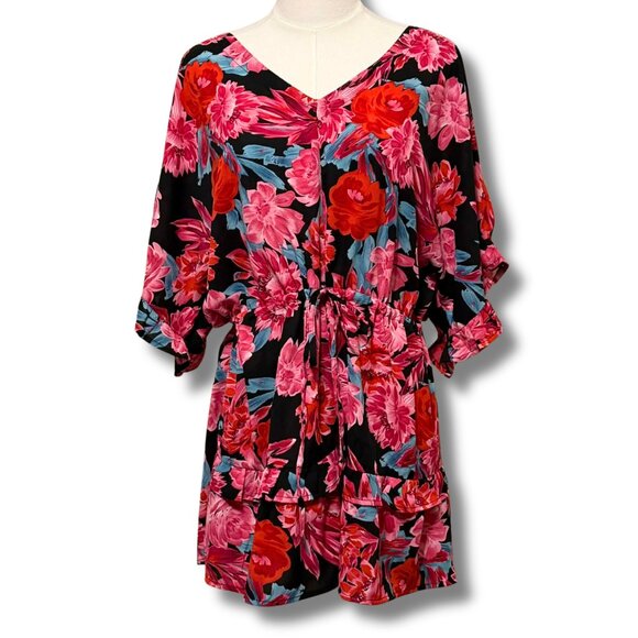 Umgee USA Floral Ruffle Sleeve Romper – Size XL – NWT - Picture 1 of 8